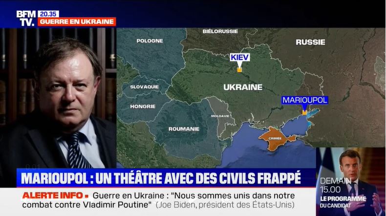 Jean-Pierre Mignard sur BFM TV au sujet de l’attaque contre un théâtre à Marioupol en Ukraine